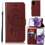 For Galaxy S20 Plus Wind Chime Owl Embossing Pattern Horizontal Flip Leather Case, with Holder & Card Slots & Wallet(Brown)