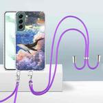 For Samsung Galaxy S22 5G 2.0mm Airbag Shockproof TPU Phone Case with Lanyard(Whale)