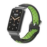 For Xiaomi Mi Band 7 Pro Silicone Metal Frame Watch Band(Black + Green)