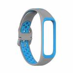 For Samsung Galaxy Fit 2 SM-R220 Two-color Silicone Watch Band(Grey Blue)
