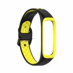 For Samsung Galaxy Fit 2 SM-R220 Two-color Silicone Watch Band(Black Yellow)