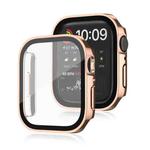 Life Waterproof 2 in 1 PC Frame + Tempered Glass Protective Case For Apple Watch Series 9 / 8 / 7 41mm(Rose Gold)