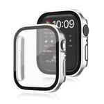 Life Waterproof 2 in 1 PC Frame + Tempered Glass Protective Case For Apple Watch Series 9 / 8 / 7 41mm(Silver)