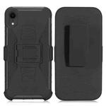For iPhone XR Back Belt Clip Phone Case(Black)