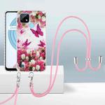 For Realme C21 2.0mm Airbag Shockproof TPU Phone Case with Lanyard(Dancing Butterflies)