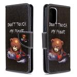 For Galaxy A41 Colored Drawing Pattern Horizontal Flip Leather Case with Holder & Card Slots & Wallet(Bear)