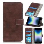 For iPhone SE 2022 / SE 2020 Crocodile Texture Horizontal Flip Leather Case with Holder & Card Slots & Wallet(Brown)