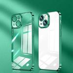 For iPhone 14 Crystal Plated High Transparency Phone Case (Grass Green)