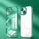 For iPhone 14 Pro Crystal Plated High Transparency Phone Case(Grass Green)