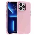 Electroplated Mirror Frame Frosted Phone Case For iPhone 13(Pink)