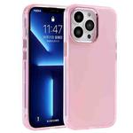 Electroplated Mirror Frame Frosted Phone Case For iPhone 12(Pink)