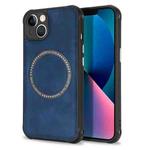 For iPhone 11 Pro Max Lambskin Texture Magsafe Magnetic Phone Case (Blue)