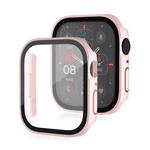 Life Waterproof Frosted 2 in 1 PC Frame + Tempered Glass Protective Case For Apple Watch Series 9 / 8 / 7 45mm(Rose Gold)