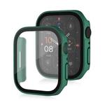 Life Waterproof Frosted 2 in 1 PC Frame + Tempered Glass Protective Case For Apple Watch Series 9 / 8 / 7 45mm(Green)