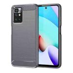 For Xiaomi Redmi 10 Prime 2022 Brushed Texture Carbon Fiber TPU Case(Grey)