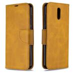 For Nokia 2.3 Retro Lambskin Texture Pure Color Horizontal Flip PU Leather Case with Holder & Card Slots & Wallet & Lanyard(Yellow)