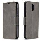 For Nokia 2.3 Retro Lambskin Texture Pure Color Horizontal Flip PU Leather Case with Holder & Card Slots & Wallet & Lanyard(Grey)