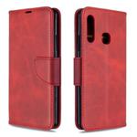 For Galaxy A70e Retro Lambskin Texture Pure Color Horizontal Flip PU Leather Case with Holder & Card Slots & Wallet & Lanyard(Red)