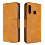 For Galaxy A70e Retro Lambskin Texture Pure Color Horizontal Flip PU Leather Case with Holder & Card Slots & Wallet & Lanyard(Yellow)