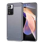For Xiaomi Redmi Note 11 Pro / Note 11 Pro+ Brushed Texture Carbon Fiber TPU Case(Grey)