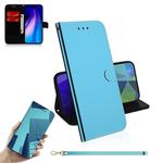 For Xiaomi Redmi Note 8T Mirror-like Magnetic Attraction Horizontal Flip Leather Case with Lanyard, Support Holder & Card Slot & Wallet(Blue)