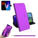 For Xiaomi Redmi Note 8T Mirror-like Magnetic Attraction Horizontal Flip Leather Case with Lanyard, Support Holder & Card Slot & Wallet(Purple)