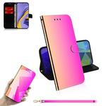 For Galaxy A51 Mirror-like Magnetic Attraction Horizontal Flip Leather Case with Lanyard, Support Holder & Card Slot & Wallet(Gradient Color)