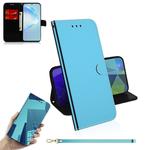 For Galaxy S20+ Mirror-like Magnetic Attraction Horizontal Flip Leather Case with Lanyard, Support Holder & Card Slot & Wallet(Blue)