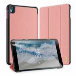 For Nokia T10 DUX DUCIS Domo Series Magnetic Flip Leather Tablet Case(Pink)