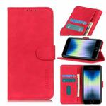 For iPhone SE 2022 / SE 2020 Retro Texture PU + TPU Horizontal Flip Leather Case with Holder & Card Slots & Wallet(Red)