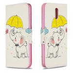 For Nokia 2.3 Colored Drawing Horizontal Flip Leather Case with Holder & Card Slots & Wallet(Elephant under the Umbrella)