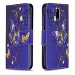 For Nokia 2.3 Colored Drawing Horizontal Flip Leather Case with Holder & Card Slots & Wallet(Purple Butterfly)