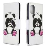 For Galaxy A41 Colored Drawing Horizontal Flip Leather Case with Holder & Card Slots & Wallet(Panda)