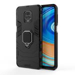 For Xiaomi Redmi Note 9 Pro Max PC + TPU Anti-fall Protective Shell With Magnetic Ring Bracket(Black)