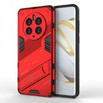 For Huawei Mate 50 Pro Punk Armor 2 in 1 PC + TPU Shockproof Phone Case with Invisible Holder(Red)