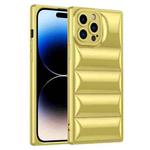 For iPhone 14 Pro Max Plated Down Jacket Phone Case (Gold)