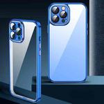 For iPhone 14 Plus Metal Lens Film TPU Phone Case (Blue)