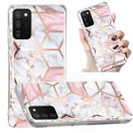 For Samsung Galaxy A02s Electroplated Marble Pattern TPU Phone Case(White Gravel Pink)