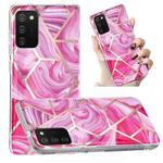 For Samsung Galaxy A02s Electroplated Marble Pattern TPU Phone Case(Red Rhombus)
