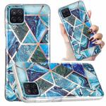 For Samsung Galaxy A12 Electroplated Marble Pattern TPU Phone Case(Blue and Green)