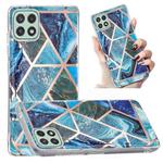 For Samsung Galaxy A22 5G Electroplated Marble Pattern TPU Phone Case(Blue and Green)