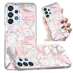 For Samsung Galaxy A32 4G Electroplated Marble Pattern TPU Phone Case(White Gravel Pink)