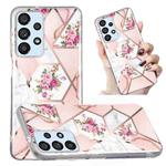 For Samsung Galaxy A32 4G Electroplated Marble Pattern TPU Phone Case(Rose Pink White)