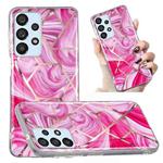 For Samsung Galaxy A32 4G Electroplated Marble Pattern TPU Phone Case(Red Rhombus)