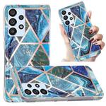 For Samsung Galaxy A32 5G Electroplated Marble Pattern TPU Phone Case(Blue and Green)