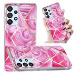 For Samsung Galaxy A32 5G Electroplated Marble Pattern TPU Phone Case(Red Rhombus)