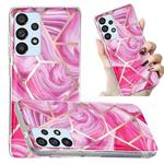 For Samsung Galaxy A53 Electroplated Marble Pattern TPU Phone Case(Red Rhombus)