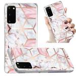 For Samsung Galaxy S20 Electroplated Marble Pattern TPU Phone Case(White Gravel Pink)