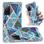 For Samsung Galaxy S20 FE Electroplated Marble Pattern TPU Phone Case(Blue and Green)