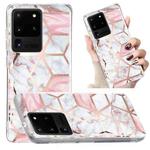 For Samsung Galaxy S20 Ultra Electroplated Marble Pattern TPU Phone Case(White Gravel Pink)